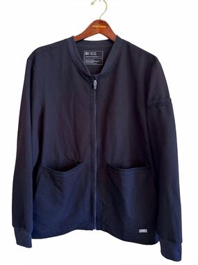 Figs technical collection men's black full zip jacket style MXXSW1003, size L